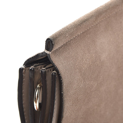 Chloe Calfskin Suede Medium Faye Shoulder Bag Motty Grey 9 of 9
