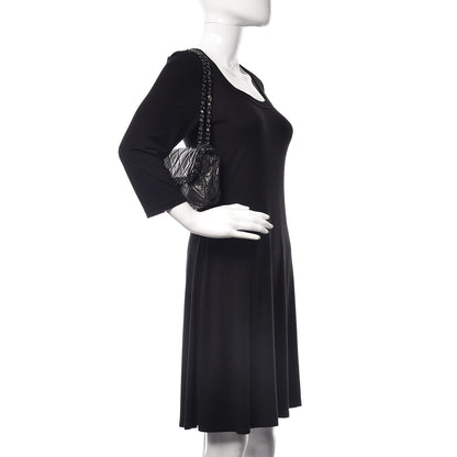 Chanel Metallic Aged Calfskin Quilted Small Chain Me Flap Black 2 of 10
