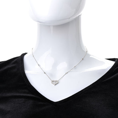 Tiffany Platinum Diamond Heart Station Pendant Necklace 2 of 7