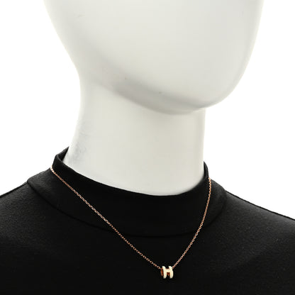 Hermes Lacquered Rose Gold Mini Pop H Pendant Necklace White 2 of 6