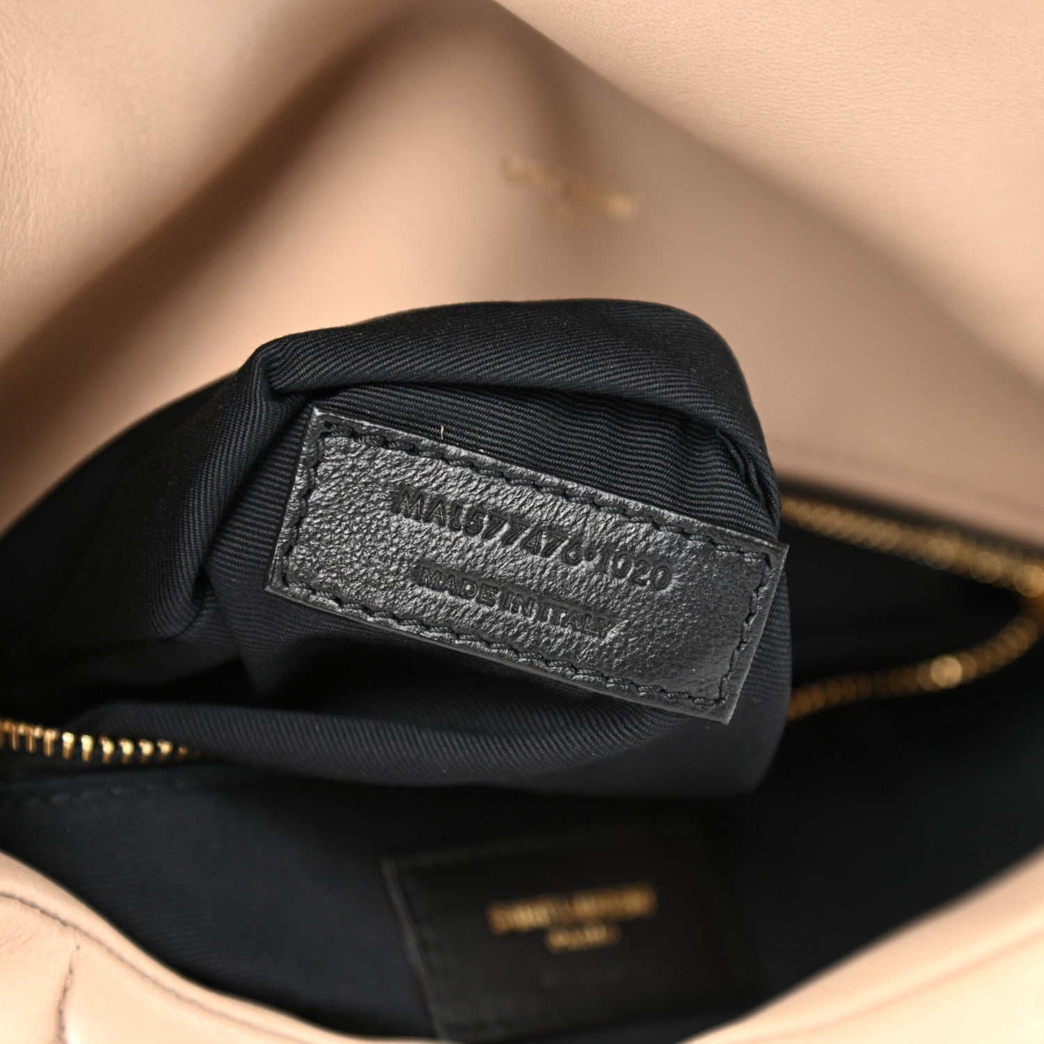 Saint Laurent Lambskin Quilted Small Loulou Puffer Monogram Chain Satchel Dark Beige 9 of 11