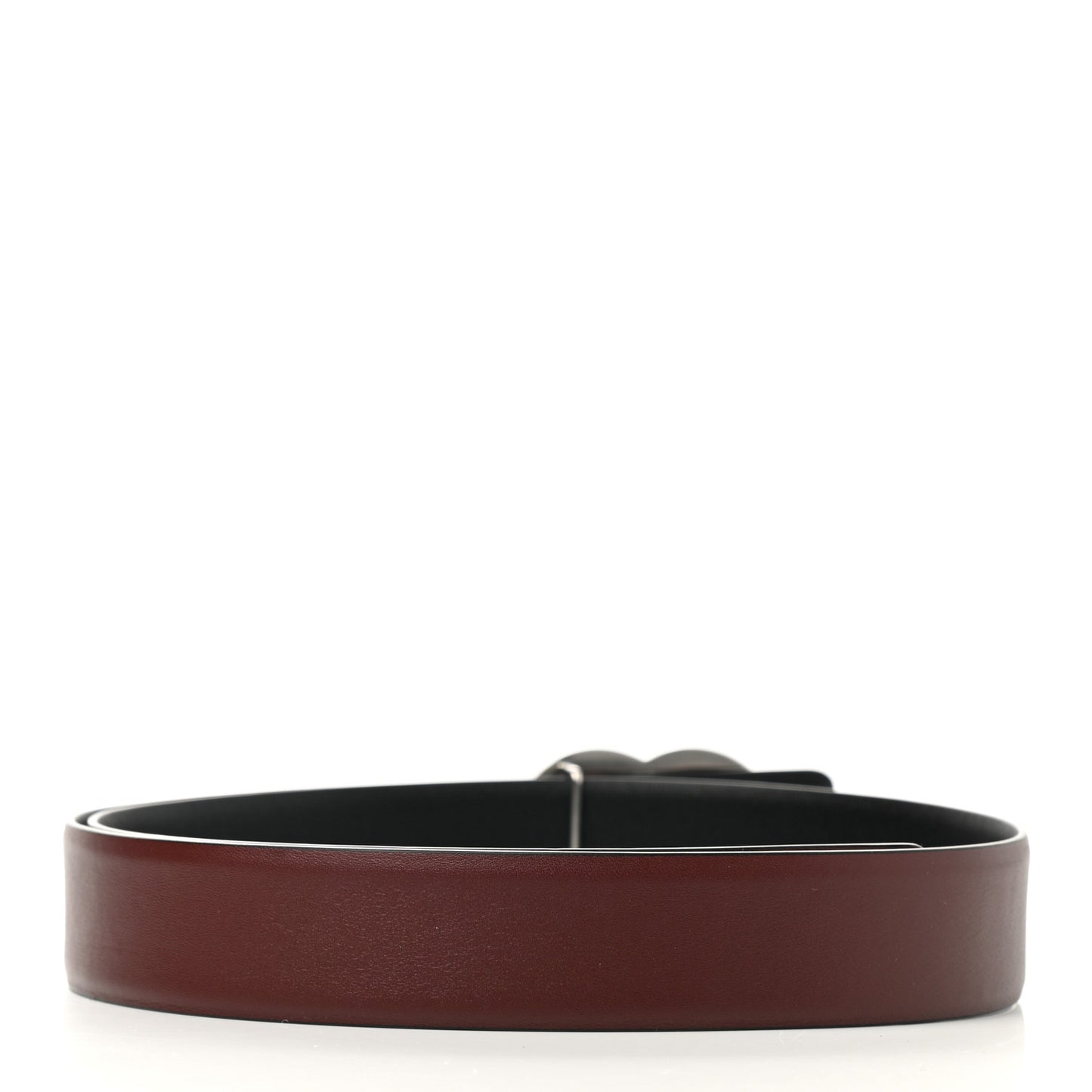 Calfskin CC Reversible Belt 80 32 Black Burgundy