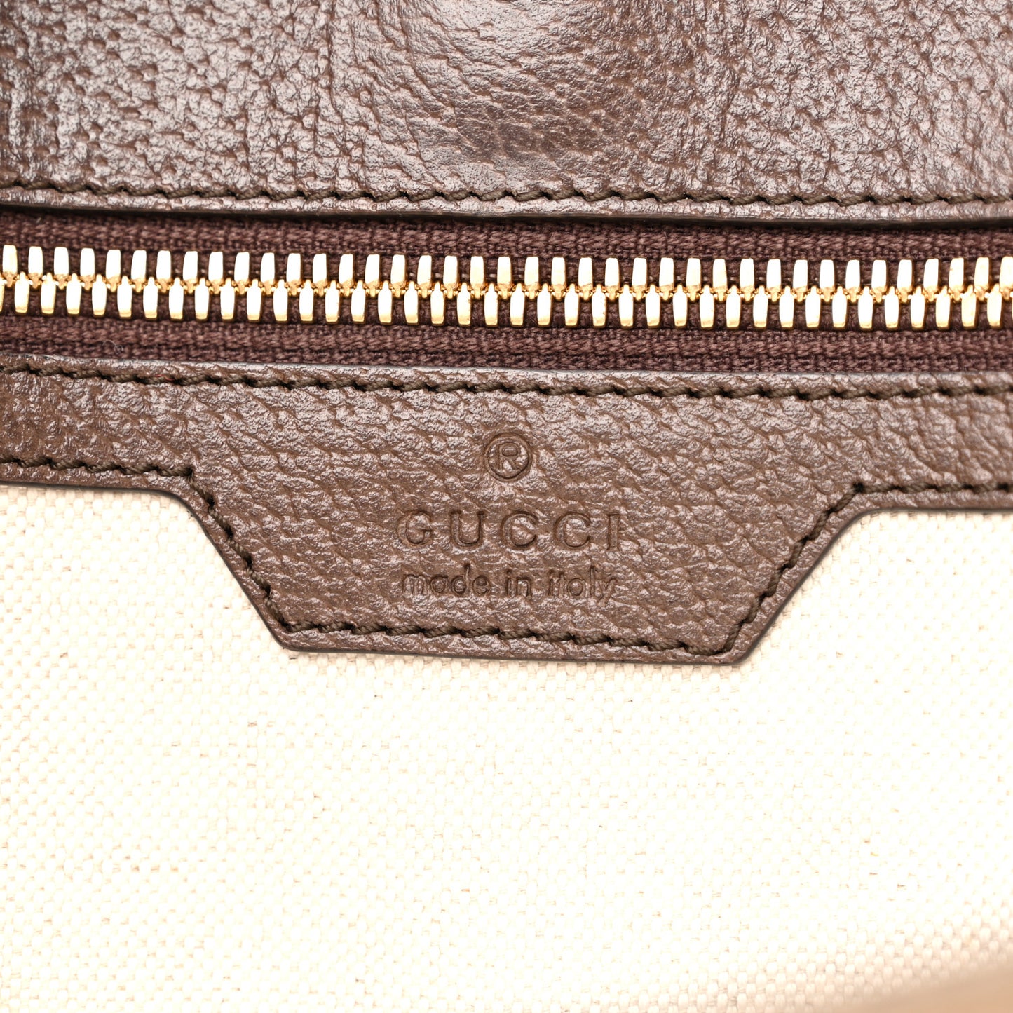 Monogram Jumbo GG Textured Dollar Calfskin Web Tote Bag Camel Ebony New Acero