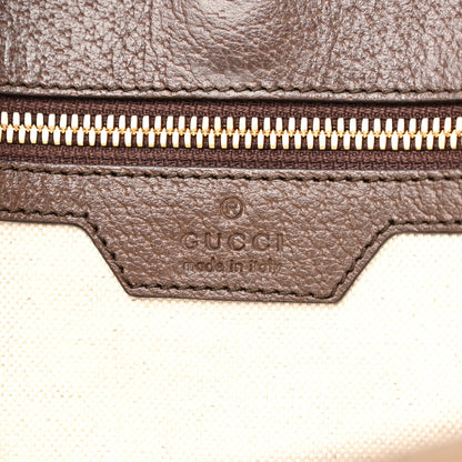 Gucci Monogram Jumbo GG Textured Dollar Calfskin Web Tote Bag Camel Ebony New Acero 6 of 15