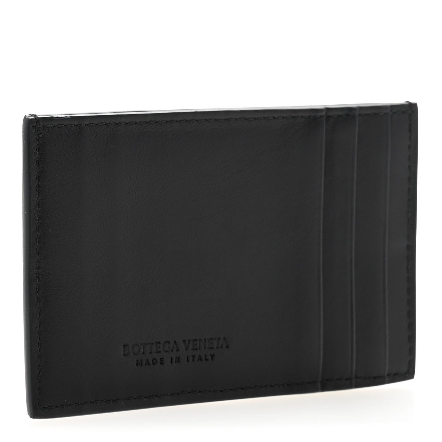 Nappa Maxi Intrecciato Daisy Print Card Holder Black
