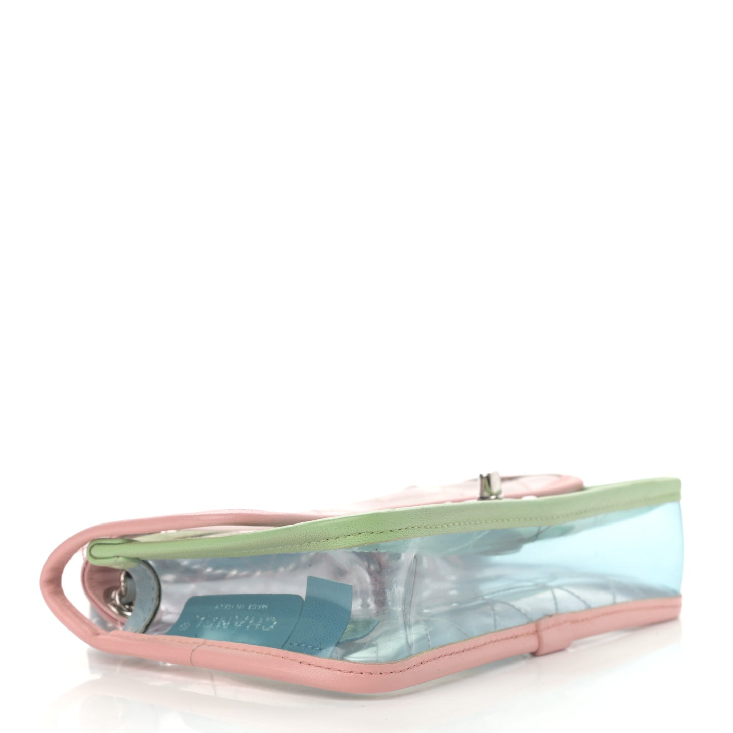 Lambskin PVC Quilted Mini Coco Splash Flap Blue Green