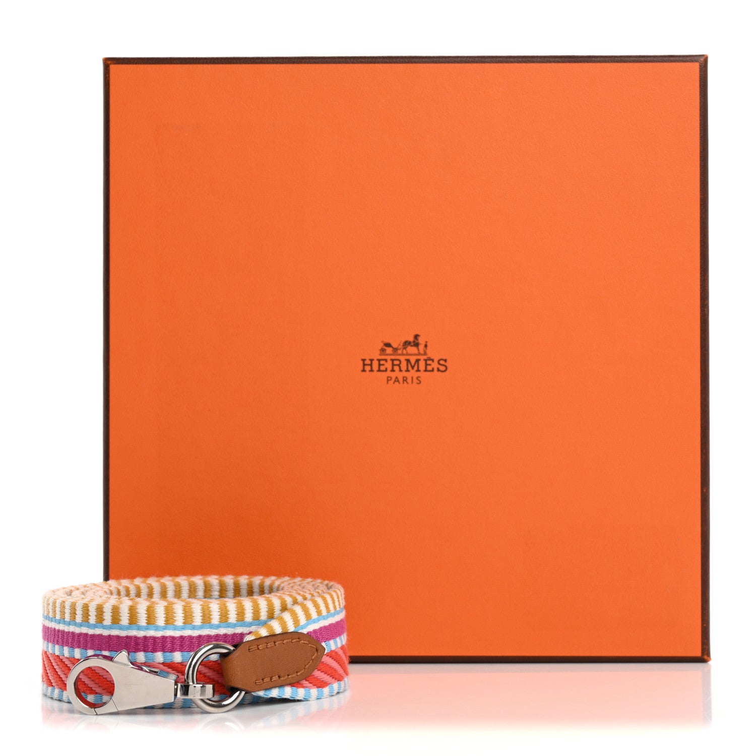 Hermes Toile Swift 25mm Sangle Cavale Shoulder Strap Magnolia Cappucine 5 of 5