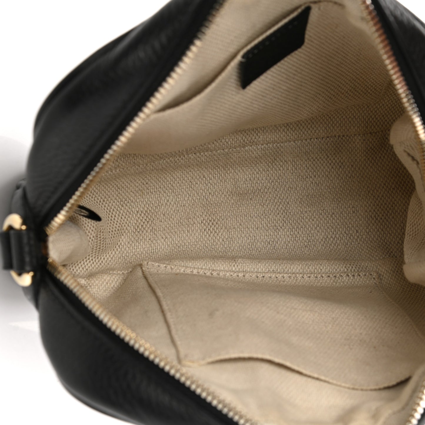Pebbled Calfskin Small Soho Disco Bag Black