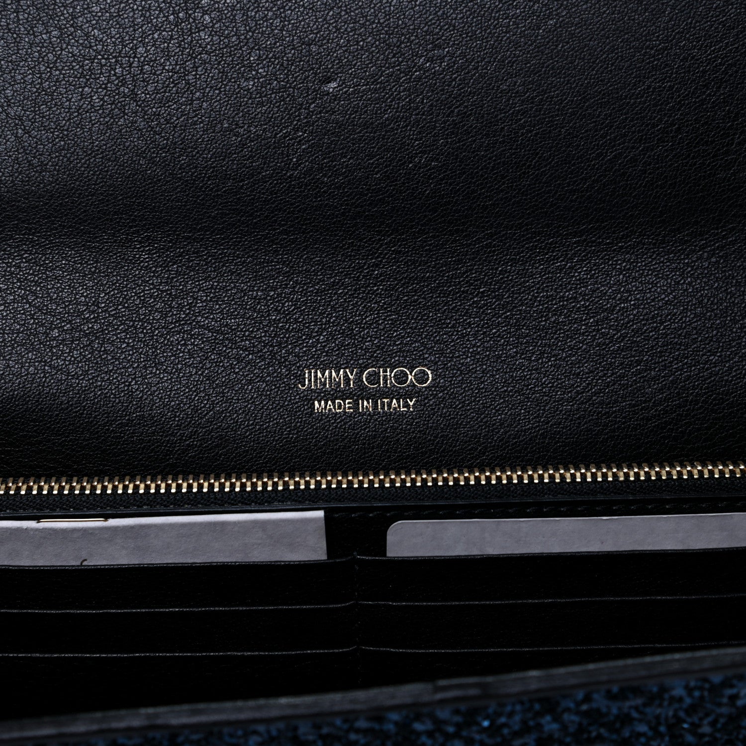 Jimmy Choo Glitter Milla Wallet on Chain Navy 6 of 10