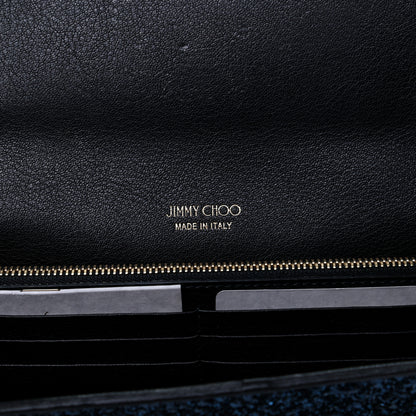 Jimmy Choo Glitter Milla Wallet on Chain Navy 6 of 10