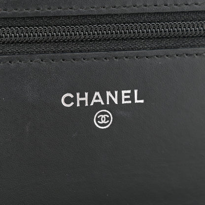 Chanel Patent Quilted Wallet On Chain WOC Black 6 of 17
