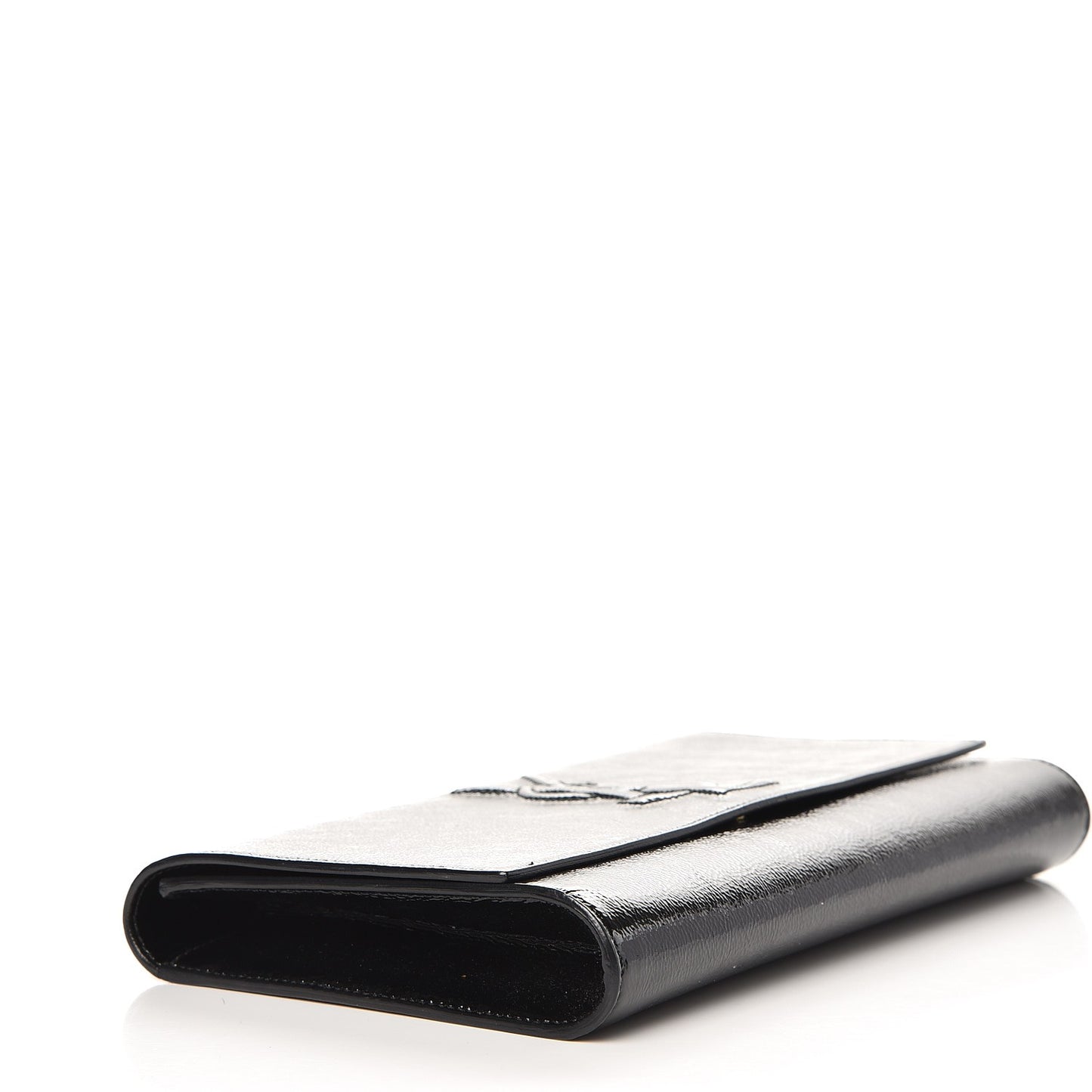 Textured Patent Monogram Large Belle De Jour Clutch Black