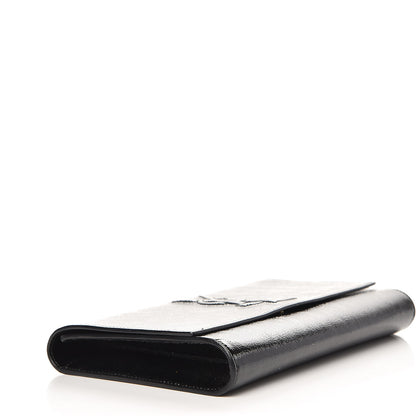 Saint Laurent Textured Patent Monogram Large Belle De Jour Clutch Black 4 of 6