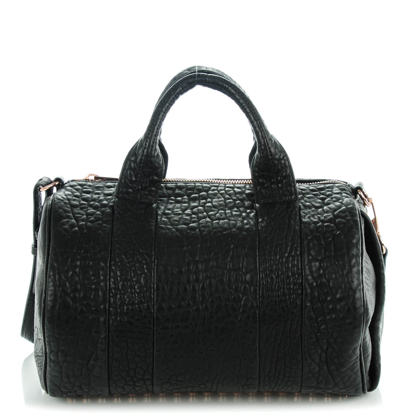 Pebbled Lambskin Rocco Black Rose Gold Hardware