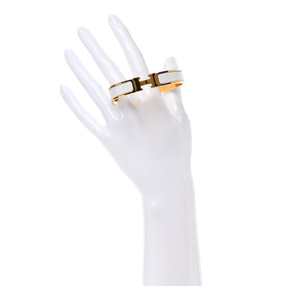 Hermes Enamel Narrow Clic Clac H Bracelet GM White 2 of 5