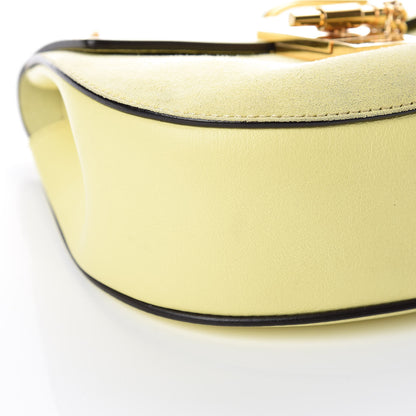 Chloe Suede Smooth Calfskin Mini Drew Shoulder Bag Lemonade 5 of 10