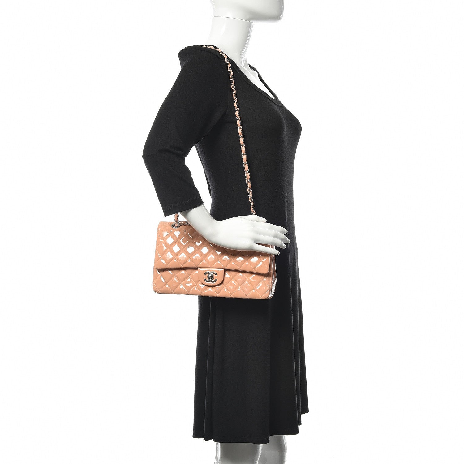 Chanel Patent Quilted Medium Double Flap Light Pink 2 of 18
