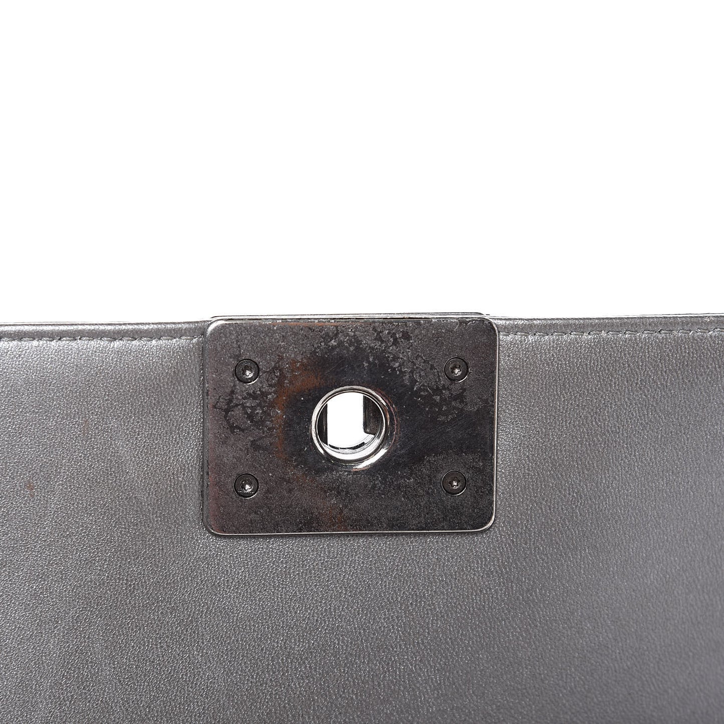 Metallic Lambskin Stingray Quilted Small Boy Flap Silver