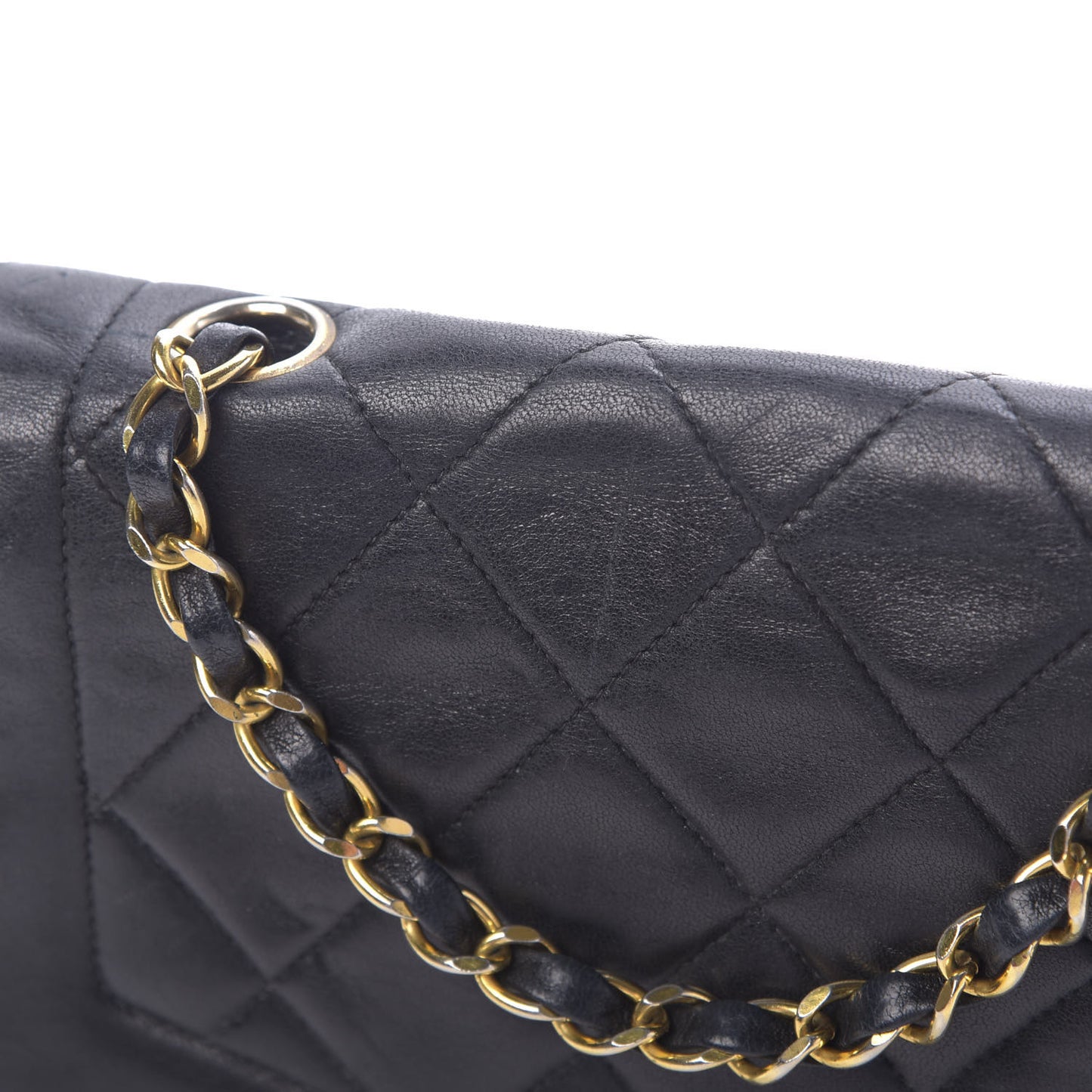 Lambskin Quilted Small Single Flap Black