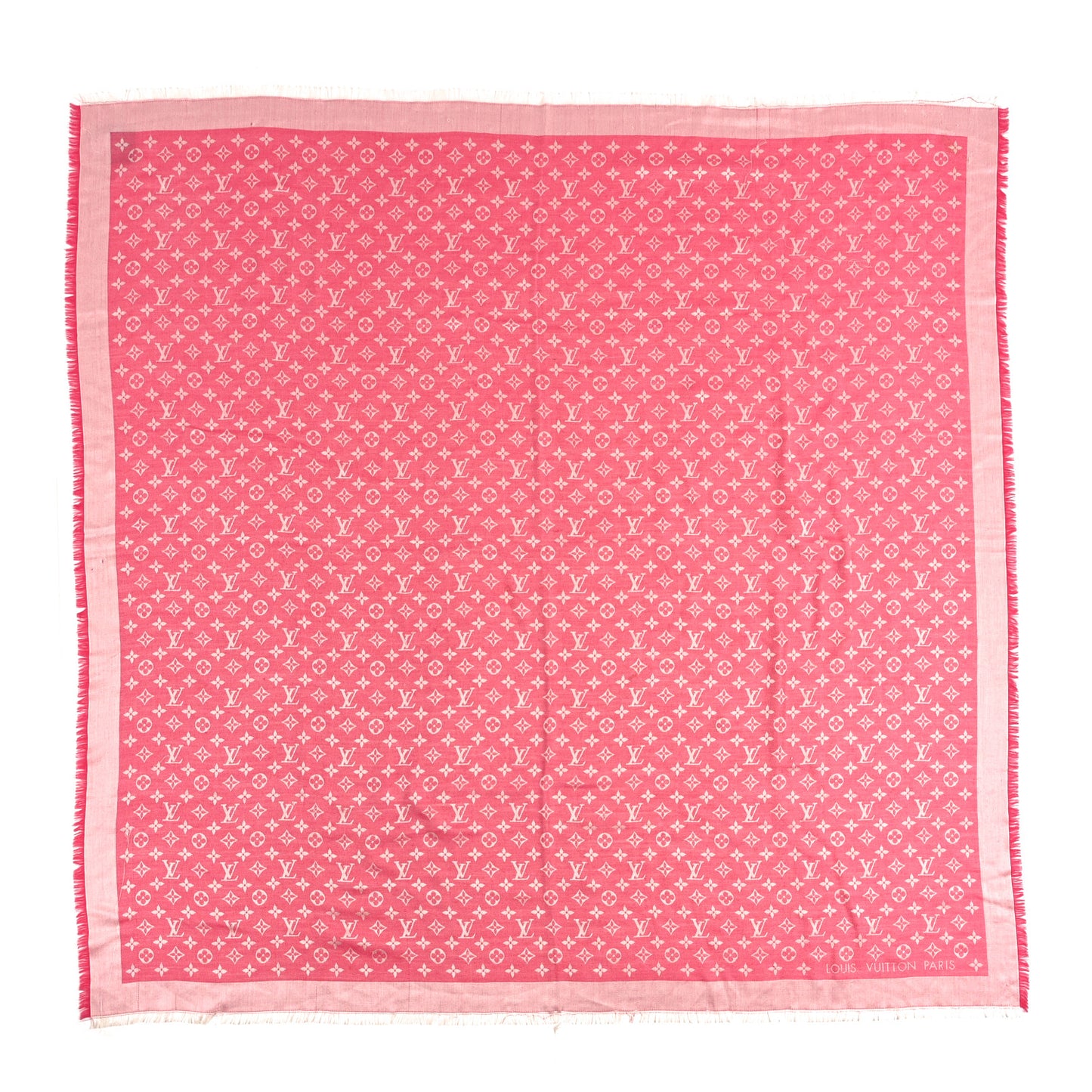 Wool Silk Monogram Denim Shawl Pivoine