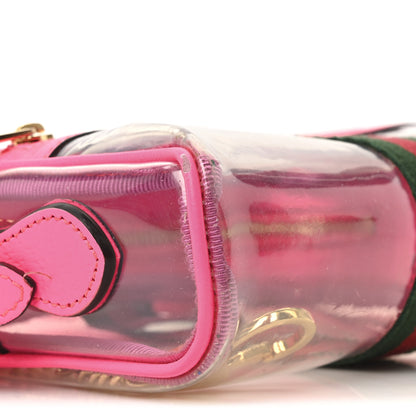 Gucci Vinyl Web Mini Ophidia Transparent Shoulder Bag Fluorescent Fuchsia 8 of 9
