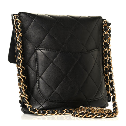 Chanel Calfskin Quilted Chain Small Hobo Bag Black 2 of 7