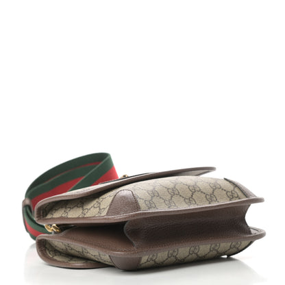 Gucci GG Supreme Monogram Web Small Neo Vintage Double Flap Messenger Bag Beige New Acero 4 of 12