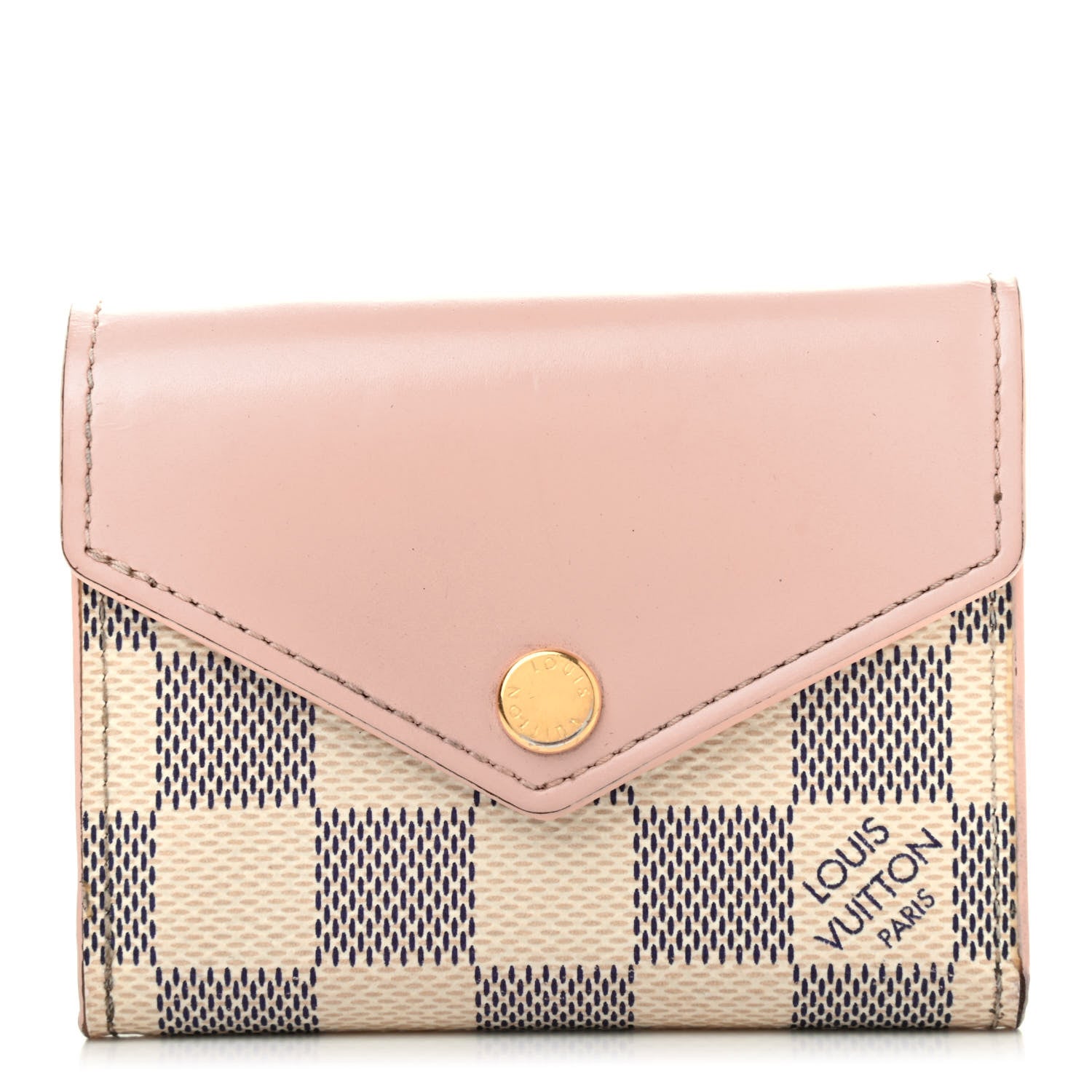 Louis Vuitton Damier Azur Zoe Wallet Rose Ballerine 1 of 4