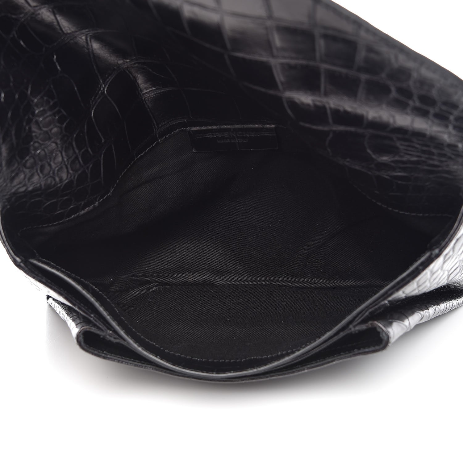 Givenchy Calfskin Crocodile Embossed Medium Antigona Envelope Clutch Black 5 of 7