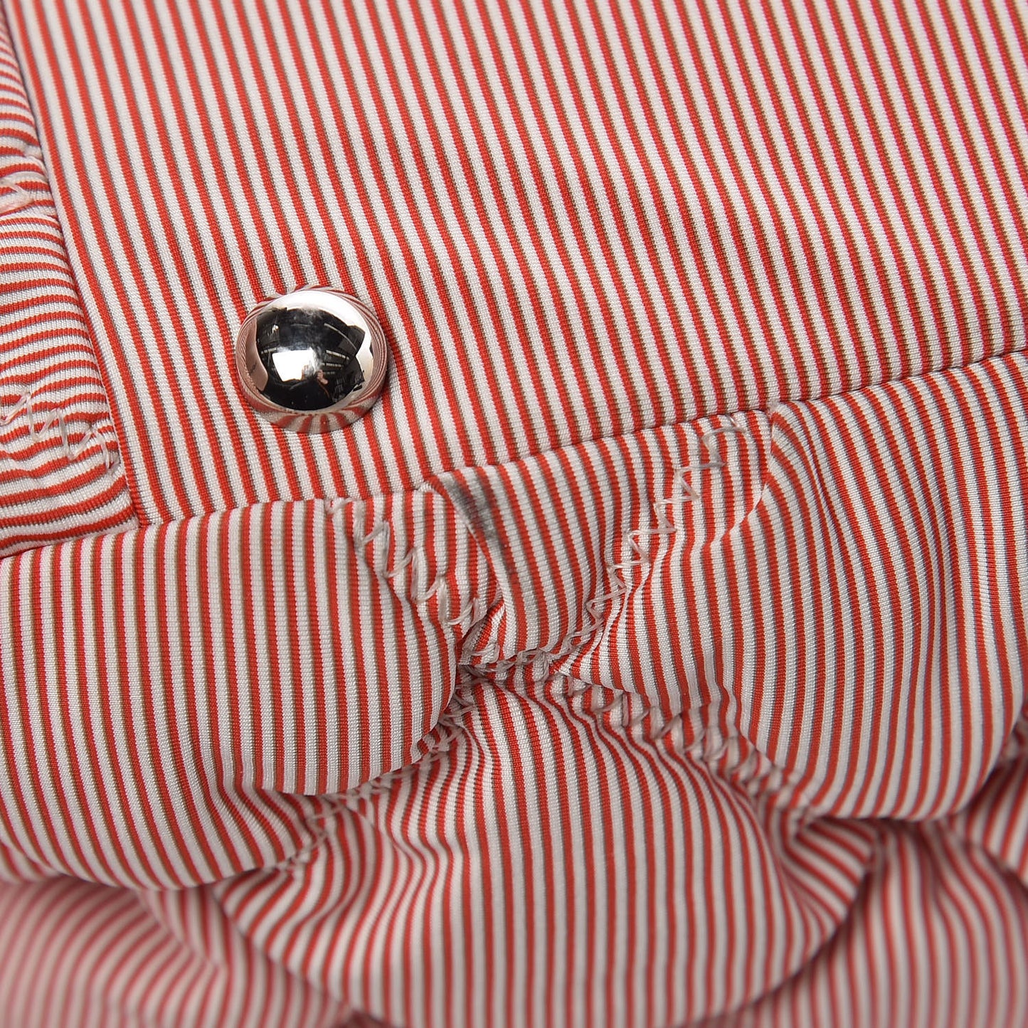 Nylon Bubble Striped Quilt Accordion Flap Red White