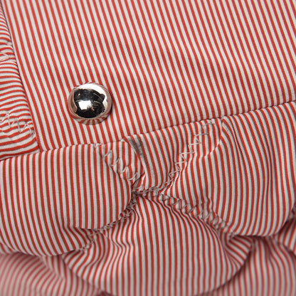 Chanel Nylon Bubble Striped Quilt Accordion Flap Red White 11 of 13