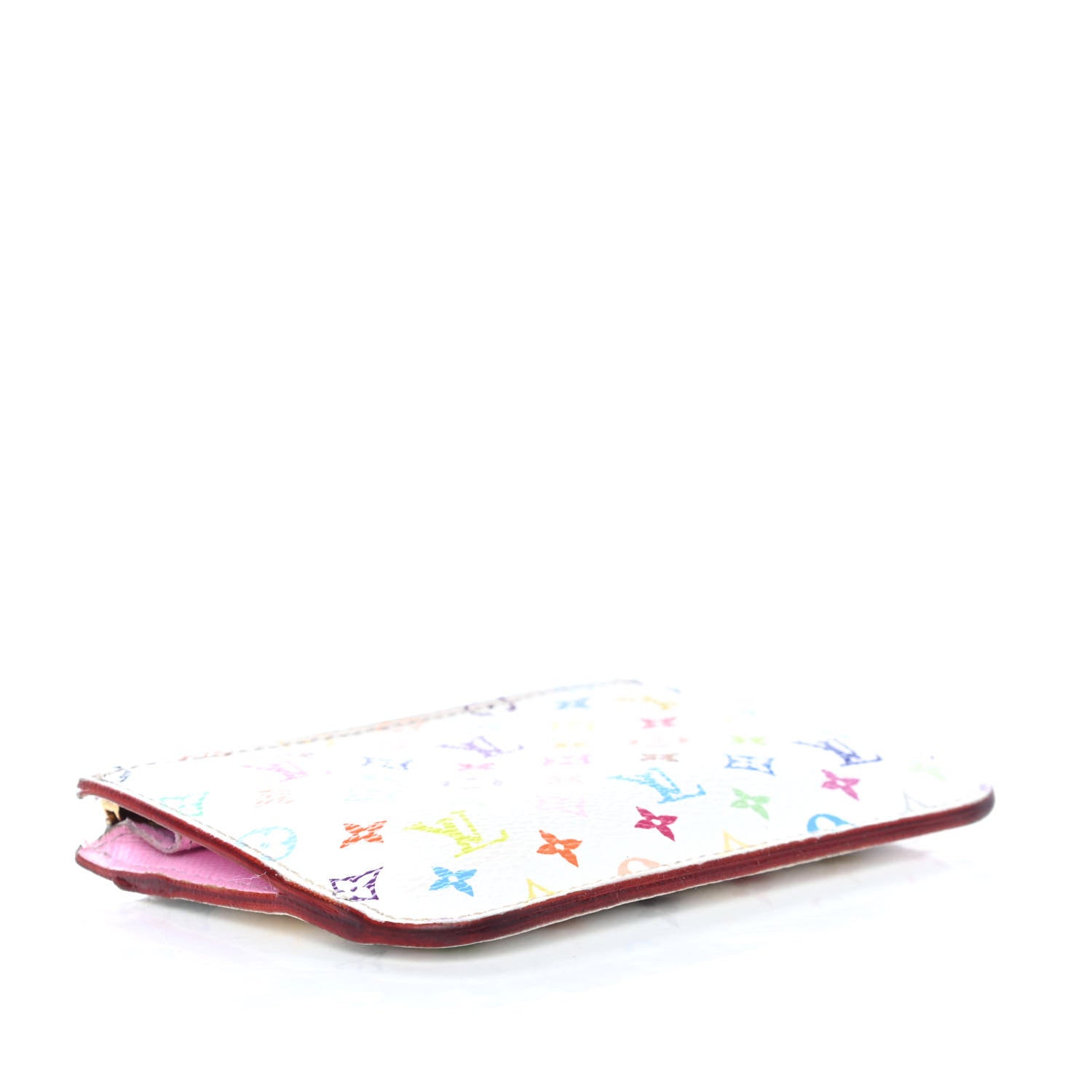Louis Vuitton Monogram Multicolor Key Pouch White Litchi 3 of 4
