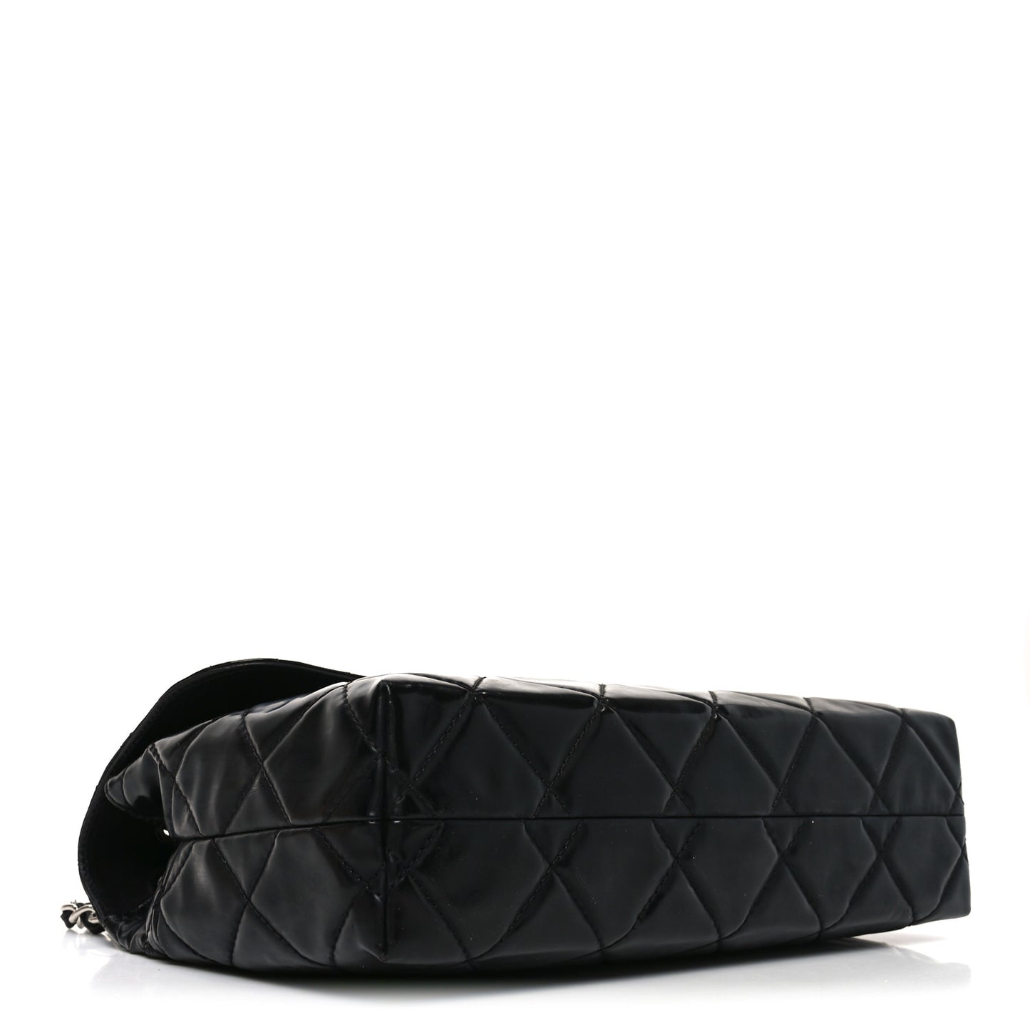 Vinyl Quilted In the Business Flap Bag Black