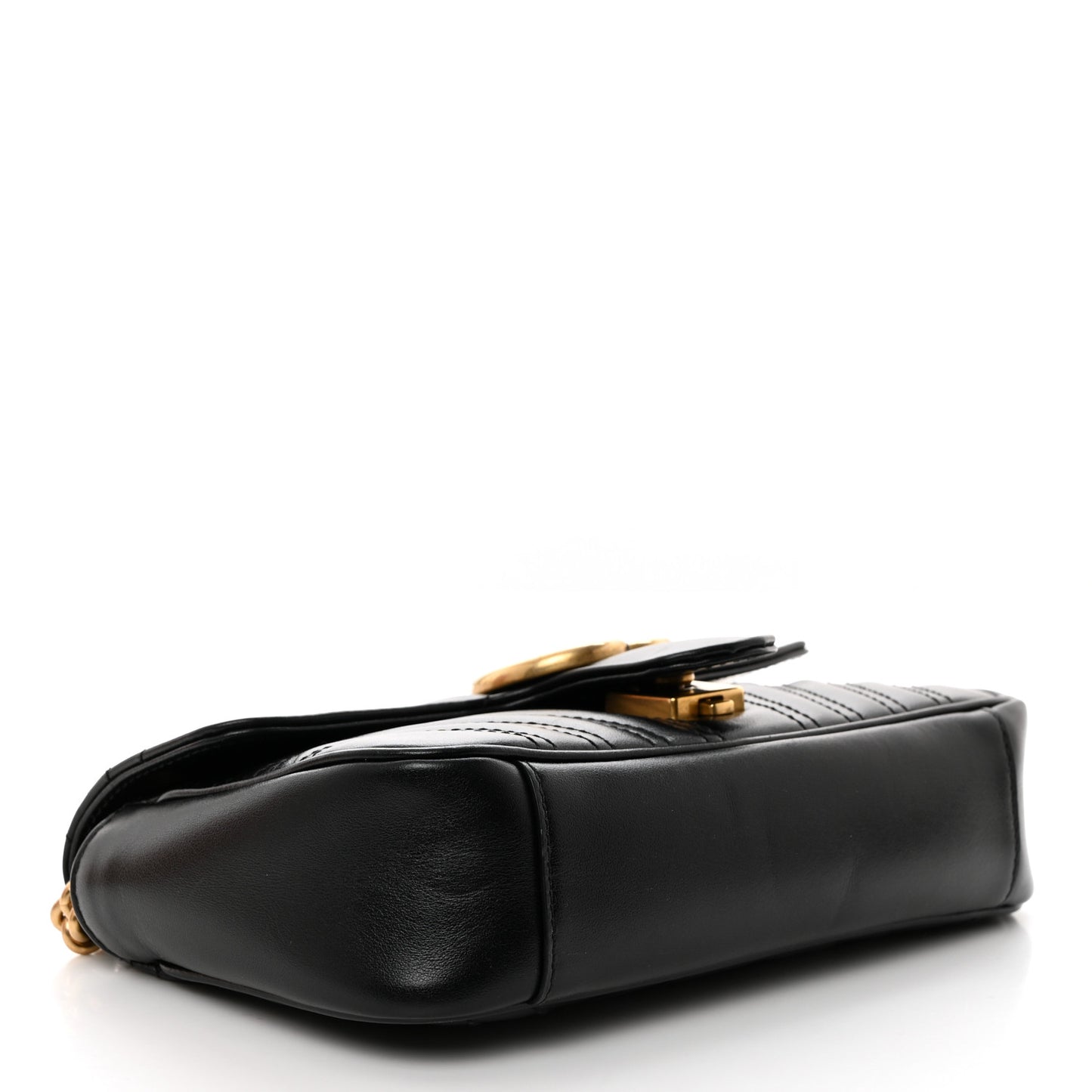 Calfskin Matelasse Mini GG Marmont Shoulder Bag Black