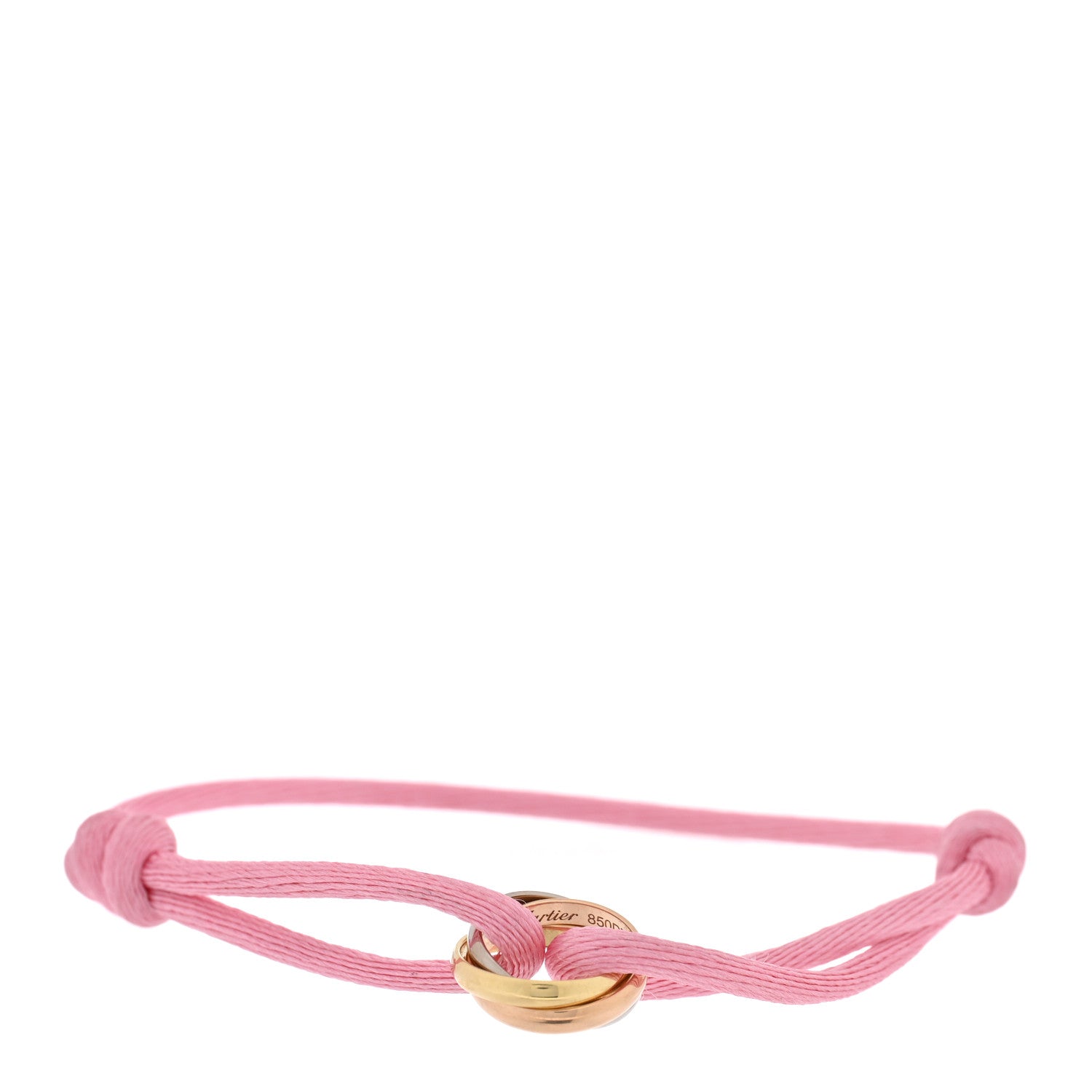 Cartier 18K Pink Yellow White Gold Trinity Adjustable Cord Bracelet Pink 1 of 4