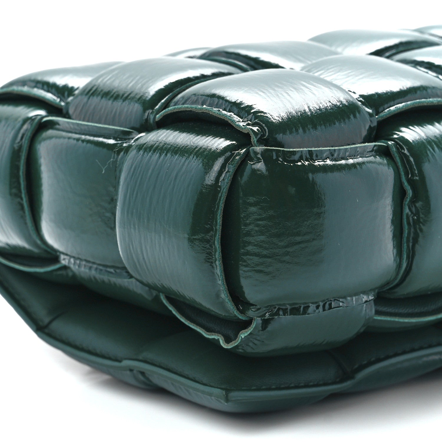 Bottega Veneta Textured Deerskin Maxi Intrecciato Padded Cassette Crossbody Bag Raintree 10 of 11