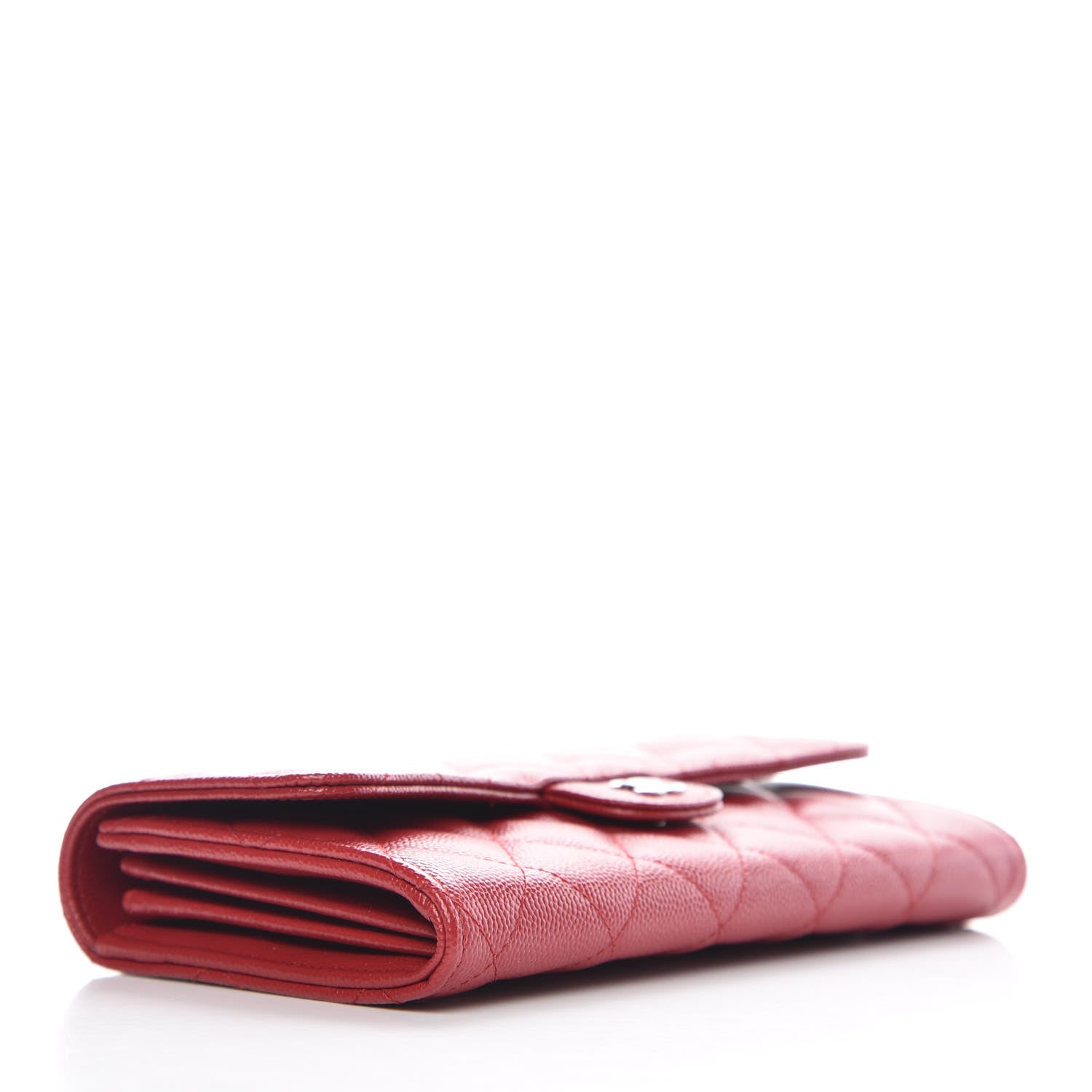 Chanel Caviar Quilted Large Gusset Flap Wallet Dark Red 4 of 10