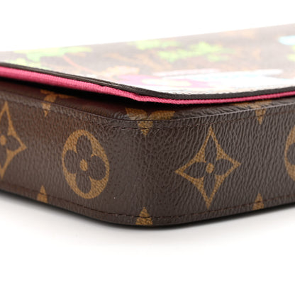 Louis Vuitton Monogram 2021 Christmas Animation Hollywood Pochette Felicie Chain Wallet Fuchsia 10 of 14