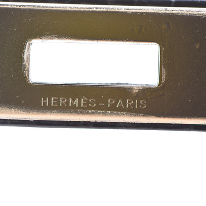 Hermes Shiny Niloticus Crocodile Kelly Cut Pochette Black 13 of 28