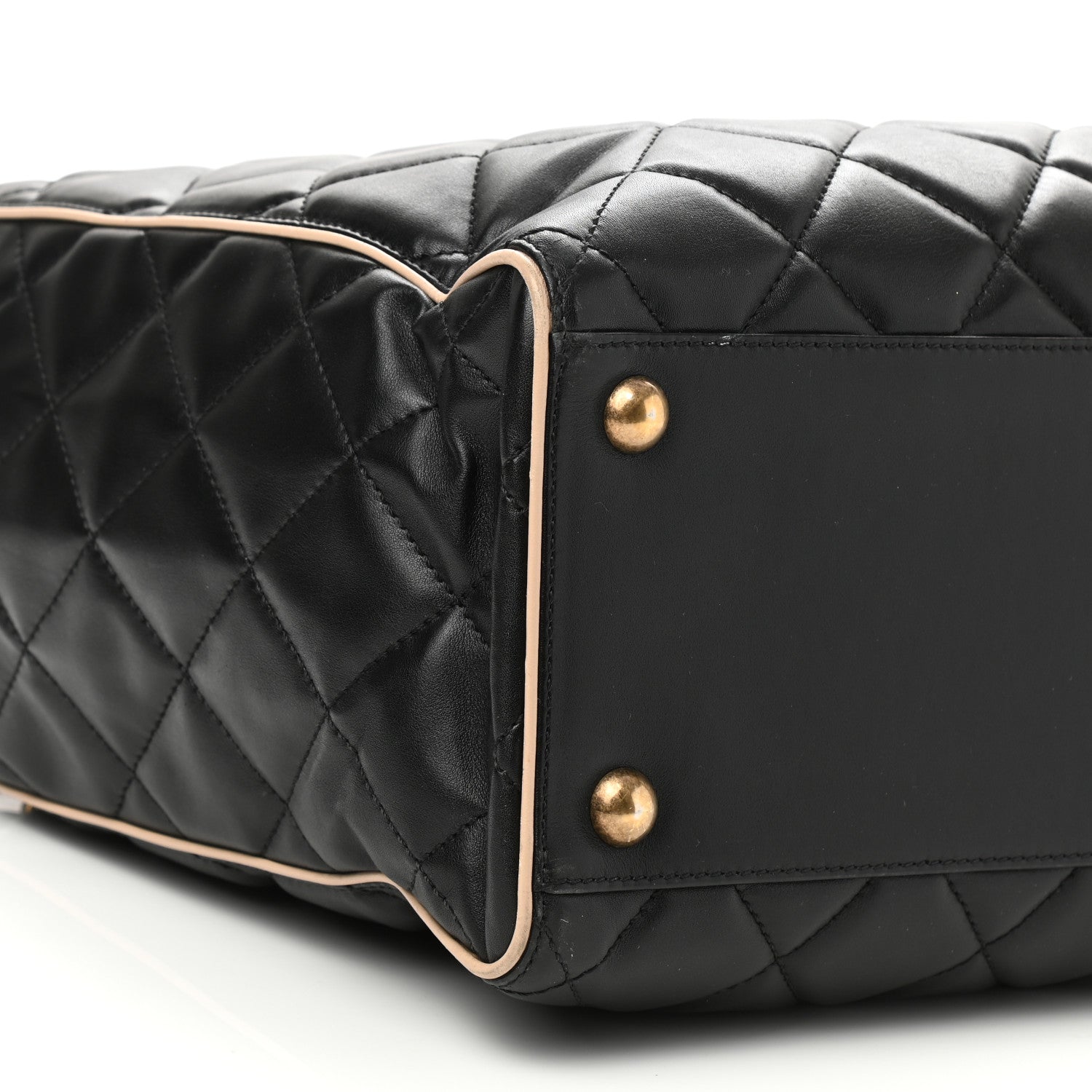 Chanel Lambskin Portobello Tote Black Beige 9 of 10