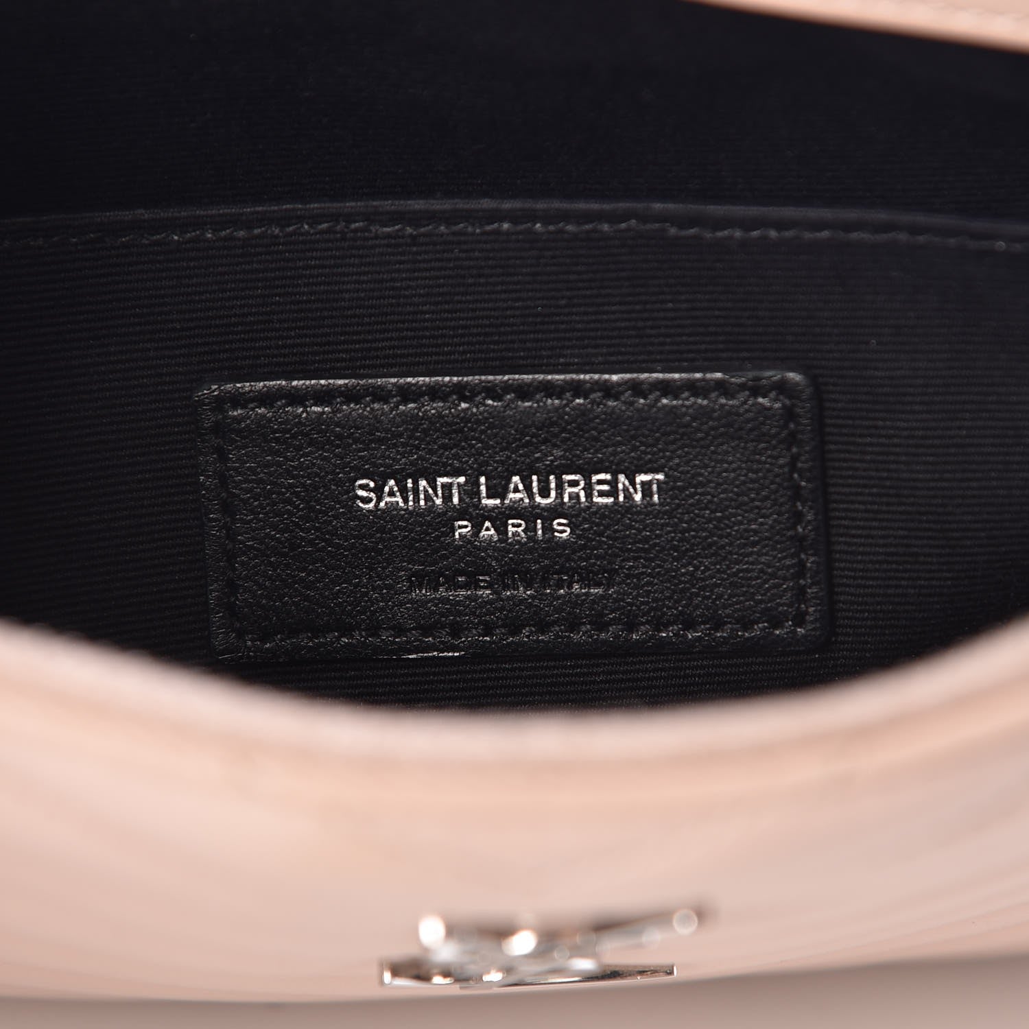 Saint Laurent Calfskin Matelasse Chevron Monogram A5 Wristlet Rose Poudre 5 of 13