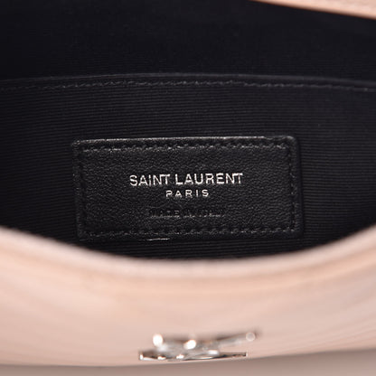 Saint Laurent Calfskin Matelasse Chevron Monogram A5 Wristlet Rose Poudre 5 of 13