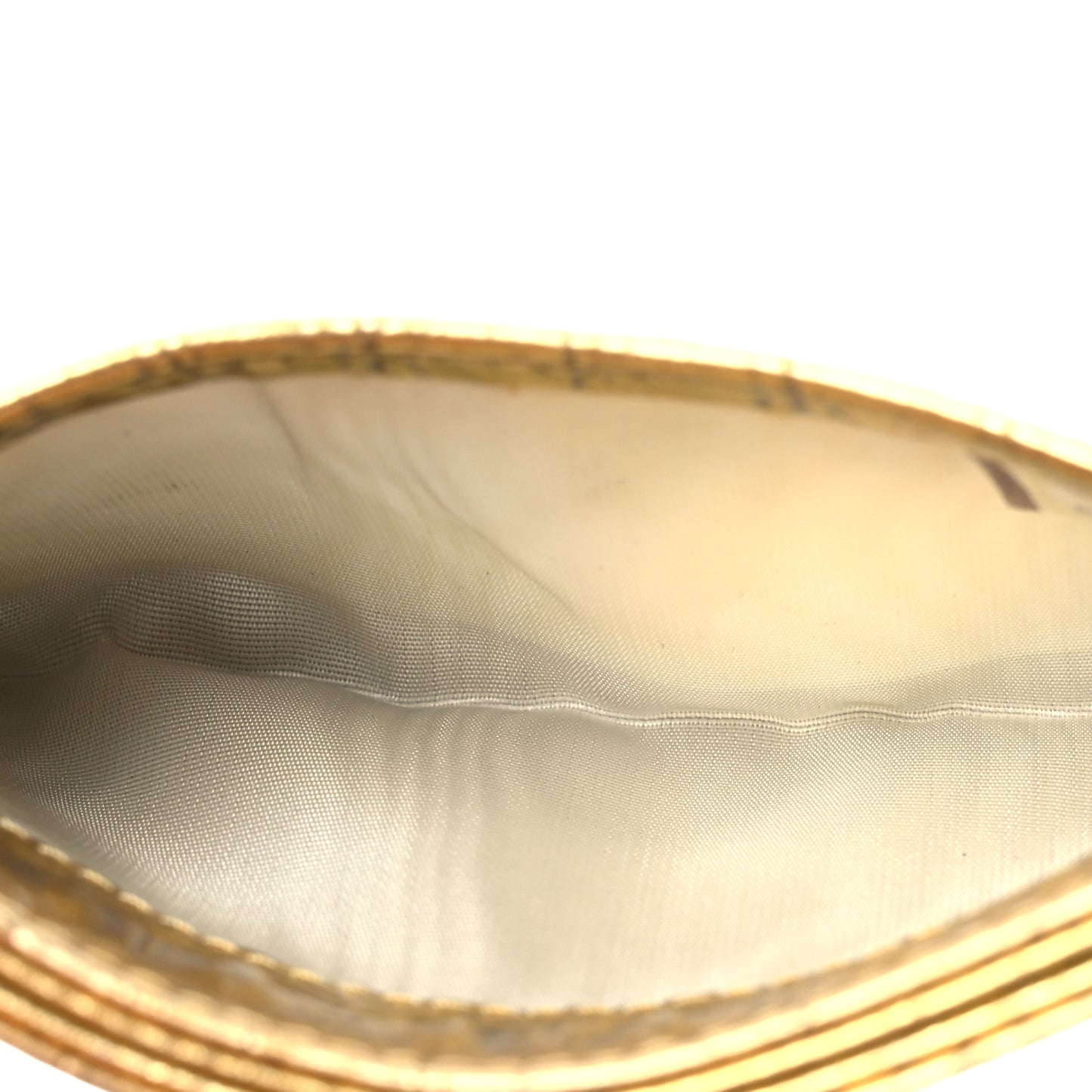 Metallic Calfskin Crocodile Embossed Cocodile Card Holder Gold