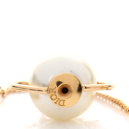 Christian Dior Pearl Tribales Dangle Chain Earrings Gold 4 of 6