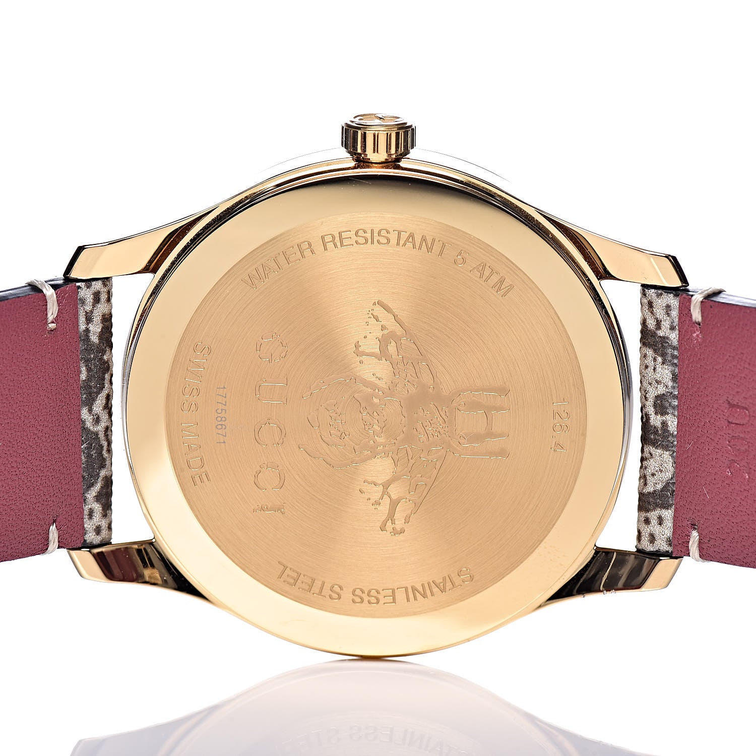 Gucci Stainless Steel Canvas 38mm G-Timeless Supreme GG Blooms Quartz Watch Brown 6 of 9