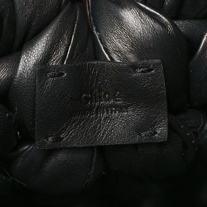 Chloe Lambskin Woven Wooden C Shoulder Bag Black 7 of 10