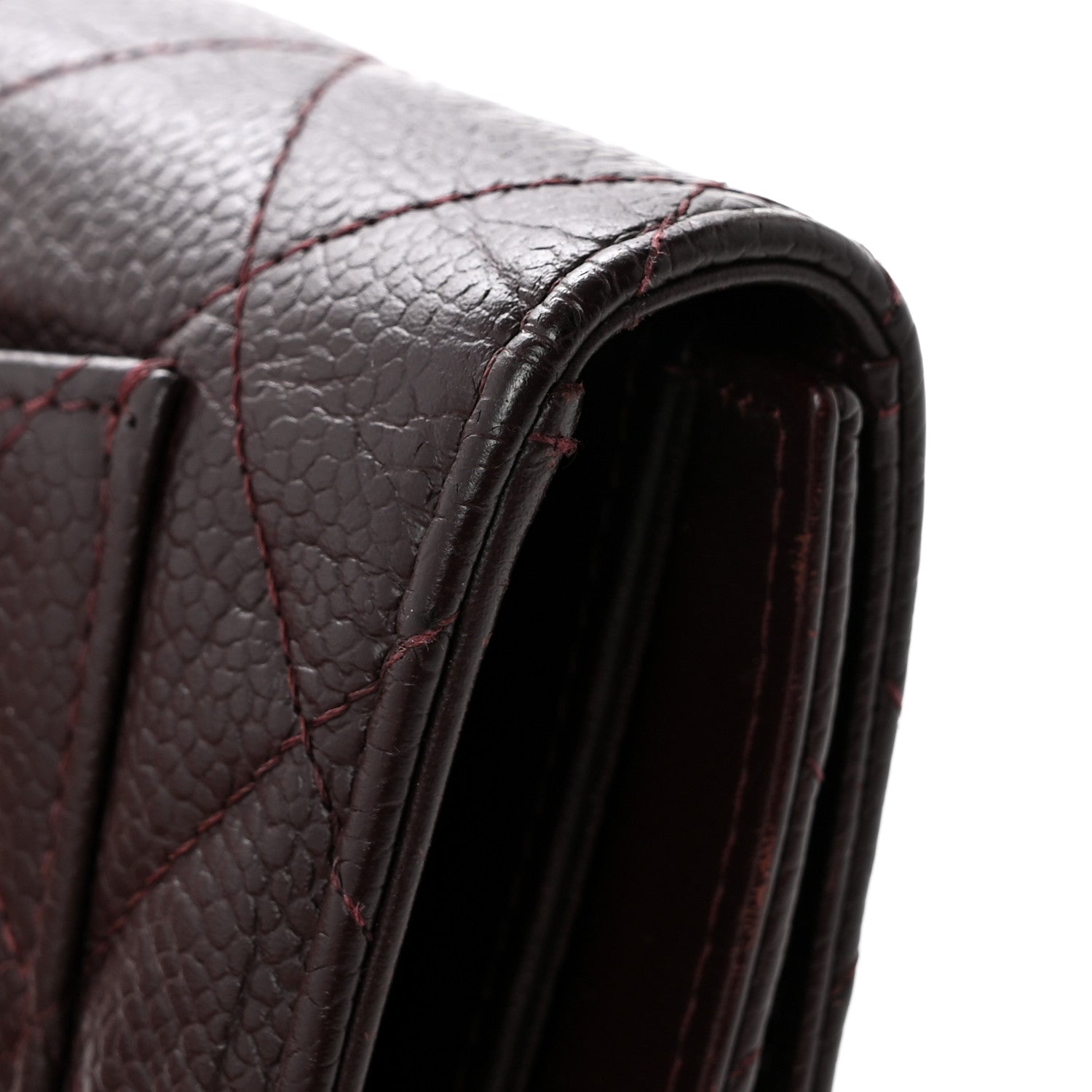 Chanel Caviar Quilted Large Flap Wallet Burgundy 11 of 12