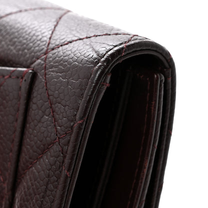 Chanel Caviar Quilted Large Flap Wallet Burgundy 11 of 12