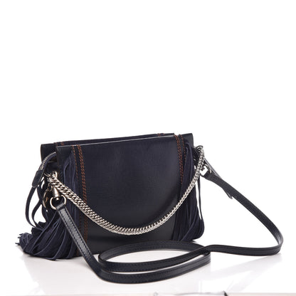 Givenchy Calfskin Suede Fringe Cross 3 Crossbody Bag Dark Blue 3 of 7