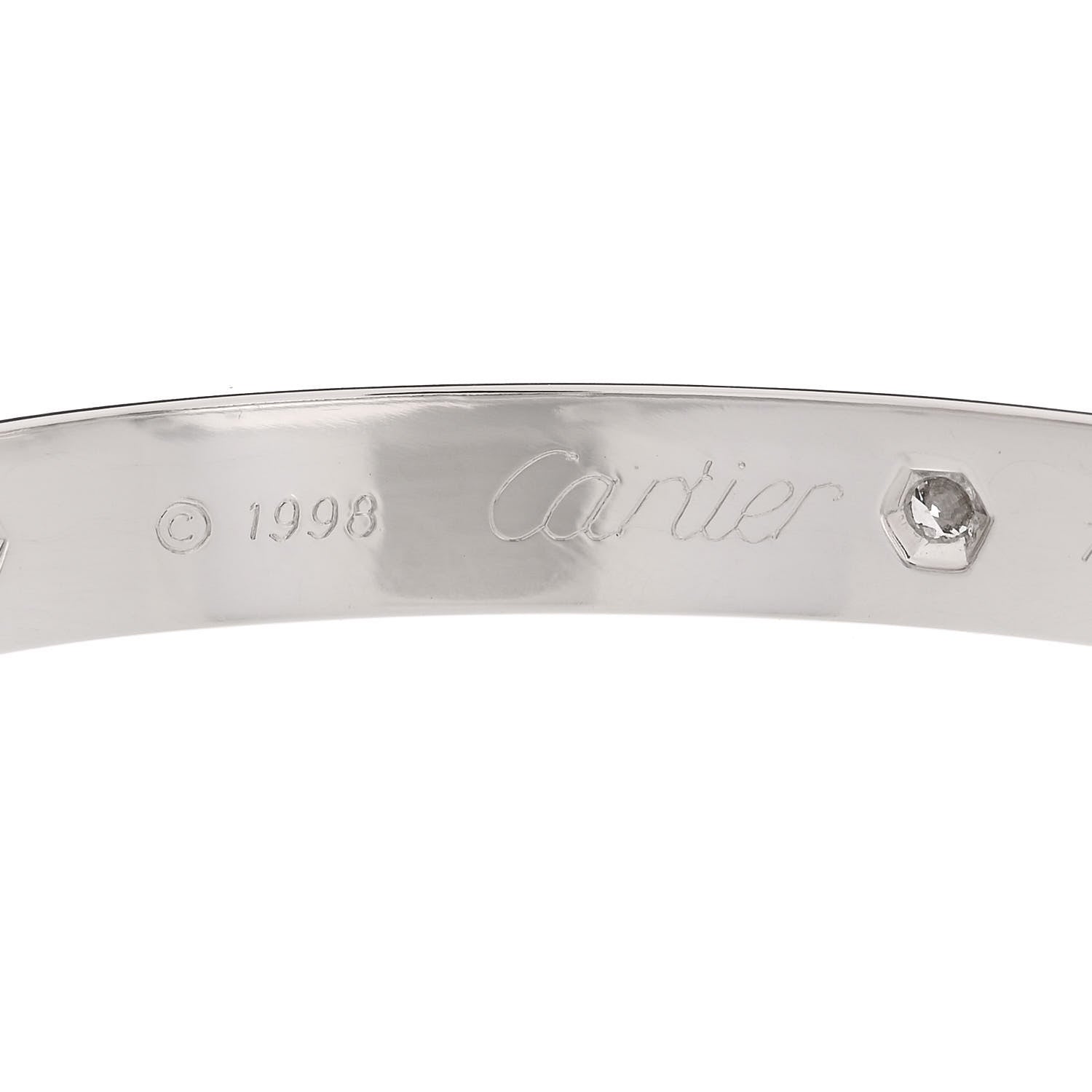 Cartier 18K White Gold 6 Diamond LOVE Bracelet 16 3 of 5